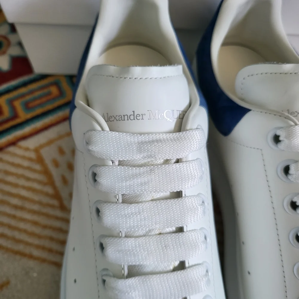Alexander McQueen Men's Sneakers in White and Blue - Picture 3 of 12